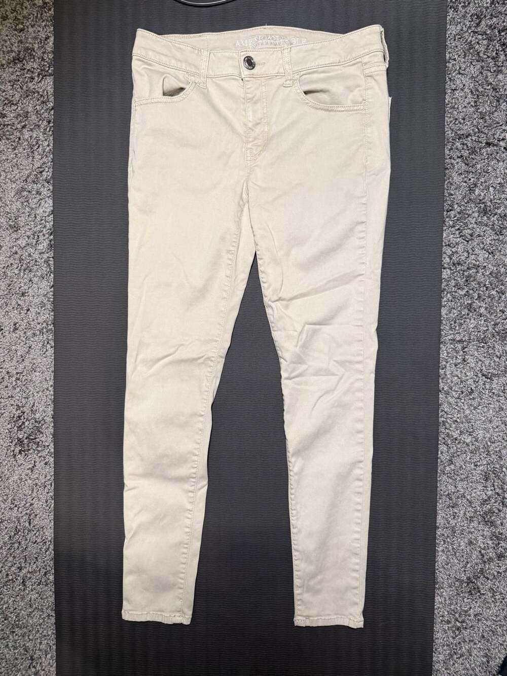American Eagle Outfitters Super Stretch Jegging Beige Pants Size 8 Regular